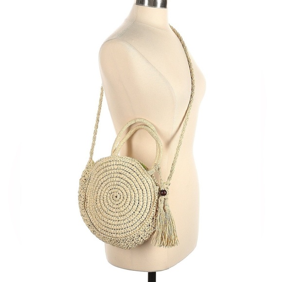 Solid & Striped, Summer Ivory/Lime Woven Satchel,Shoulder Strap/Handbag,EUC - Picture 4 of 14